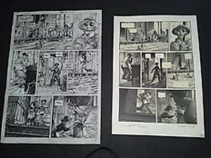 Loisel, Régis / Tripp, Jean-Louis - 2 original plates (p.5)  - â€œMagasin généralâ€ volume 5