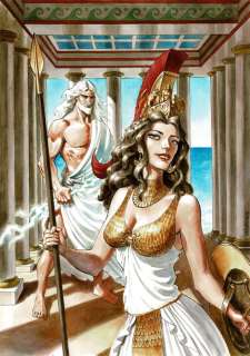 Taranzano, Pierre - 1 Original colour drawing - Zeus et Athéna - 2025 | Catawiki