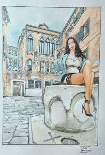 Raimondo, Luca - 1 Original colour drawing - Eva in Venice - 2024 | Catawiki