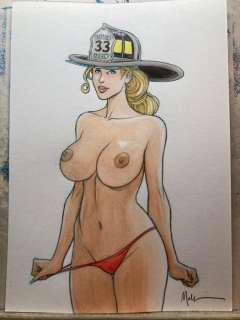 Malfin, Nicolas - 1 Original colour drawing - Pompière - 2025 | Catawiki