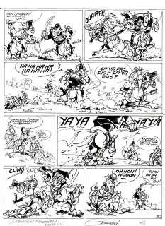 Planche originale page 4 Le brigadier prussien Histoire courte de Godaille et Godasse pour le journal Spirou par Jacques SANDRON