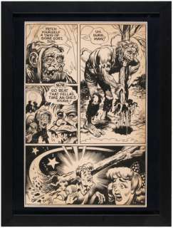 JACK DAVIS EARLY PRE-E.C. COMICS FRAMED ORIGINAL HORROR COMIC BOOK PAGE ART. | Hake’s