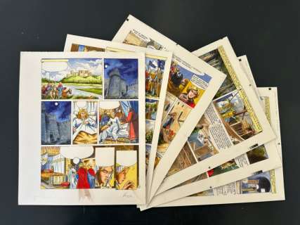 Vergne, Jean-Christophe - 6 Original colour page - Le Coeur de Lion T.1 : Fils d’Aliénor - 2001 | Catawiki