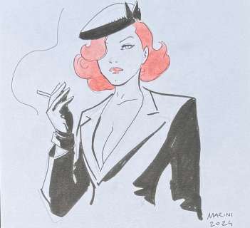 Marini, Enrico - 1 Original colour drawing - Burlesque - La belle "Caprice" - 2024 | Catawiki