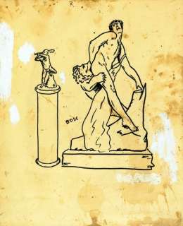 Bosc Jean | Heracles et le lion de Némée Illustration à l’encre... | Vermot et Associés