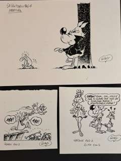 Giag - 1 Original drawing - Lupo Alberto, Martha ed Enrico la talpa | Catawiki