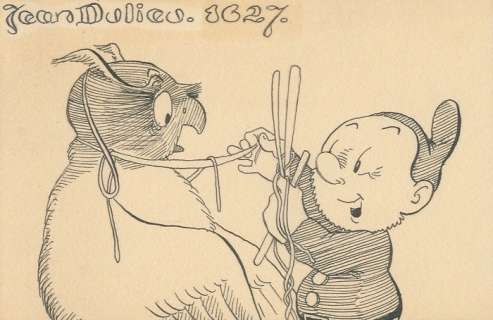 Dulieu, Jean - 1 Original drawing - Paulus de Boskabouter - "Paulus helpt Oehoeboeroe" - gesigneerd (jaren 1950) | Catawiki