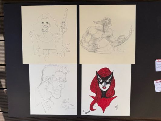 Goran Suzuka, Thomas Schukalla, Jeremy Haun - 4 Original drawing - Action Heldin - Wolverine - Wolverine Portrait - Batwoman | Catawiki