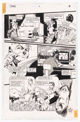 Lot 5 - CHRIS BACHALO SHADE, THE CHANGING MAN VOL. 2 #5 COMIC BOOK PAGE ORIGINAL ART. | Hake’s
