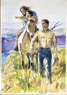 LUCA VANNINI - Original illustration for Tex. Cm. 35,5x52. Signed. Mint. Code 9873.
