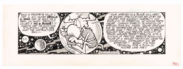 Lot 47 - AL KILGORE BULLWINKLE MARCH 12, 1964 DAILY STRIP ORIGINAL ART. | Hake’s