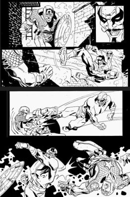 Caracuzzo, Giancarlo - 1 Original page - Captain America - Cap vs Batroc - 2025