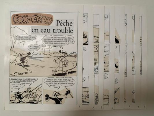 Frank Tashlin - Original page - Fox & Crow - Peche en eau trouble - full story, (8 pages) - 1976 | Catawiki
