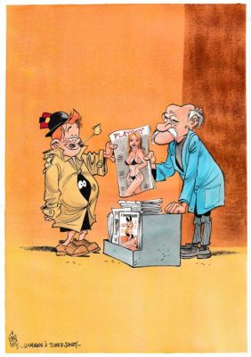 Gürsel, Gürçan - 1 Original colour drawing - Le petit Spirou/De kleine Robbe - Hommage à Tome & Janry - 2024 | Catawiki