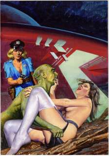 Emanuele Taglietti - Copertina per 40gradi n. 5   (con La Poliziotta). Cm 26 x 36,5. China su cartoncino rigido. Anno di esecuzione 1985.