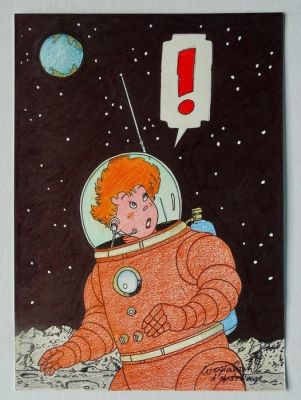 Wasterlain, Marc - Original colour drawing - Jeannette Pointu - Hommage à Hergé | Catawiki