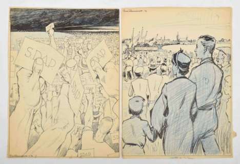 [Original comic art] Georges van Raemdonck (1888-1966) - two political cartoons | Zwiggelaar Auctions