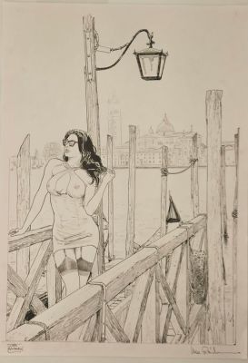 Luca Raimondo - 1 Original drawing - Luca Raimondo - Eva in Venice - disegno preparatorio - 2025 | Catawiki