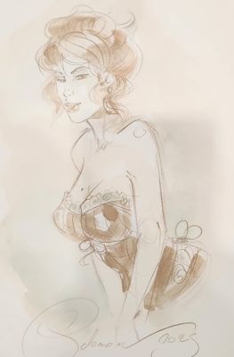 Salomone, Paul - 1 Original colour drawing - L’homme qui n’aimait pas les armes à feu - 2025 | Catawiki