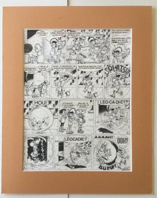 Devos, Jacques - 1 Original page - Génial Olivier - Hache jeux eaux/Alle watertjes doorzwemmen - 1983 | Catawiki