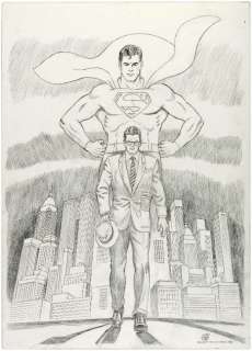 "SUPERMAN" #201 COVER RECREATION ORIGINAL ART BY CURT SWAN. | Hake’s