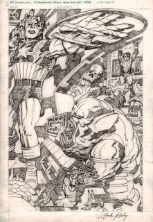 Jack Kirby - Jack kirby collector #3 back cover (captain america, bucky, red skull wearing donald trump shirt also! ) 1970s