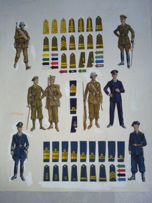 Funcken, Fred et Liliane - 1 Original colour drawing - L’Uniforme & armes des soldats de la guerre 1939/1945 - L’armée Roumaine - 1969 | Catawiki