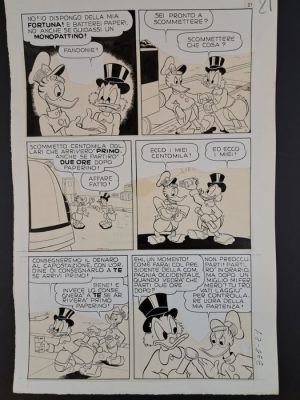 Capitanio, Luciano - 1 Original page - Paperino e la corsa di Locomotive