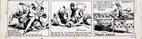 Hogarth, Burne (1911-1996) | HOGARTH, Burne TARZAN. Encre de Chine pour la planche datée du 29 sept | Coutau Bégarie