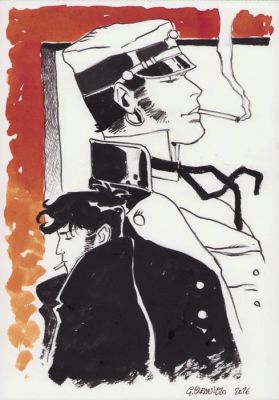 Caracuzzo, Giancarlo - 1 Original colour drawing - Corto Maltese - Omaggio a Pratt - 2026 | Catawiki