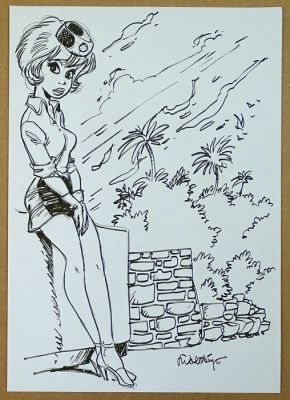 Walthéry, François - 1 Original drawing - Natacha - Le muret - 2020 | Catawiki