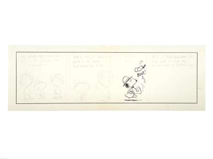 ORIGINAL CHARLES SCHULZ PEANUTS UNFINISHED DAILY COMIC STRIP | misc / divers