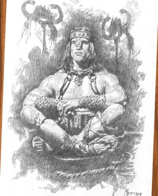 Maren - 1 Œuvre originale - Conan the Barbarian (Arnold Schwarzenegger) Prisoner – Hand Signed Original Pencil Artwork | Catawiki