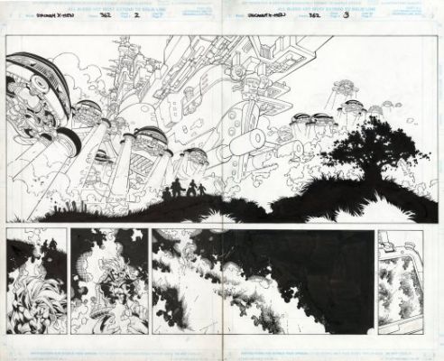 Bachalo, Chris - X-MEN (1963-2011) #362 Double Page Spread | ComicConnect (Buy It Now)