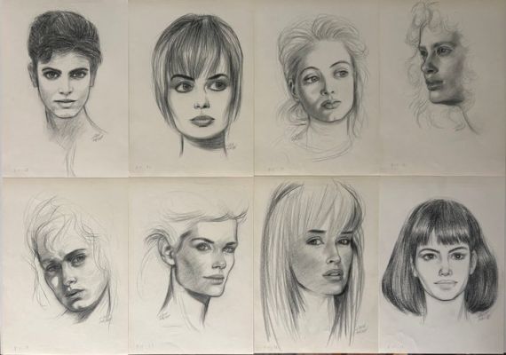 Louis Haché - Visages de femmes | Catawiki