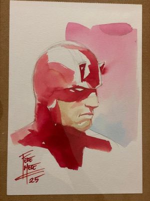 Federico Mele - 1 Original drawing - Daredevil - Watercolor Daredevil | Catawiki