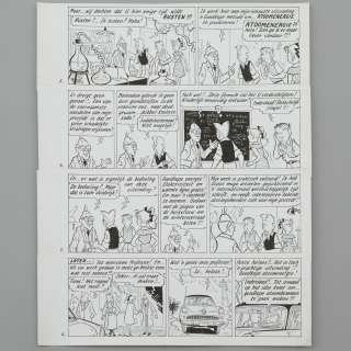 Jozef Van Hove (Pom) (1919-2014) | De Dubbel-koolzure Soda-bom. Originele tekenplaat van de 2de pagina uit het verhaal. Totaal van 4... | Bernaerts