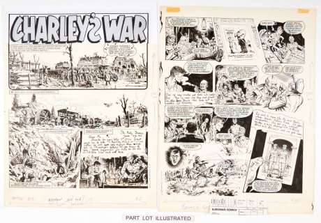 Charleys War: 3 original consecutive artworks (1978) by Joe Colquhoun… | Comic Book Auctions ltd