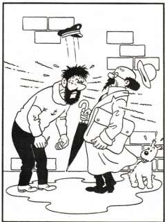 Hergé  (Studios) | Tintin, illustration Ã  l’encre de Chine représen… | Banque Dessinée