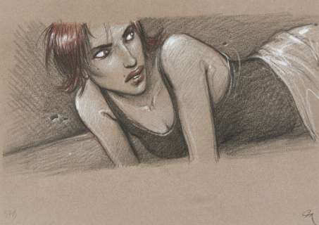 *Enki Bilal Né En 1951 Julia & Roem Fusain Et Pastel Sur Papier Grège Pour La Case 2 de La Page 61 de Cet Album Publié En 2011... | Julia & Roem | Artcurial