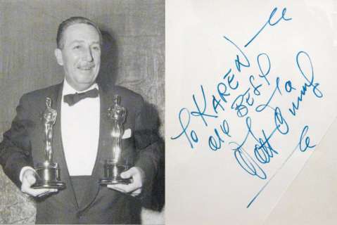 Autographe de Walt Disney et photo originale -1960 Format : 21 x28cm. | Rossini