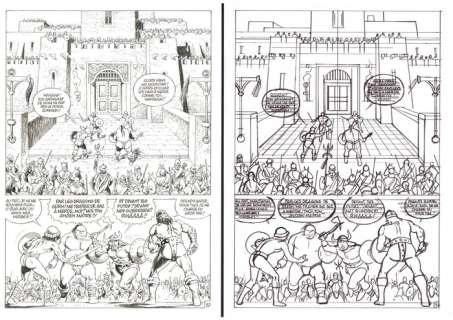 Mitton, Jean-Yves | Original page (p.37) + Original sketch page  - Kzara ou les Nuits Barbares  - (2011) | Catawiki
