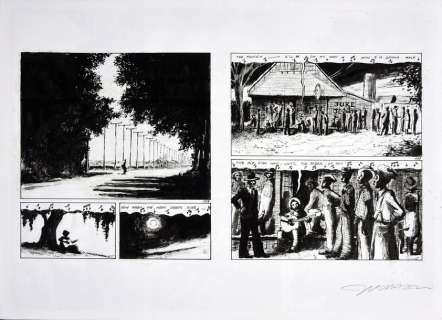 Duchazeau, Frantz (1971) | Le rêve de Meteor Slim, Double planche 128-129 de cet album paru en 2008 aux Editions... | Coutau Bégarie