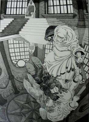 Dave Sim . Gerhard - Cerebus Vs Cirin Original Art For Litho