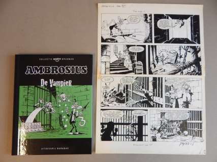 Brugman, Gideon | Originele pagina (p.11)  - Ambrosius  - De Vampier + Luxe album & Ex-libris  - hc met linnen rug  - (1970/2015) | Catawiki