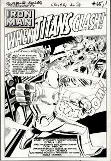 Don Heck Mike Esposito - Tales of Suspense #65 P 1 Splash (Huge Original Iron Man Battling the New Iron Man! This Is Better Than Any 60S Cover Image!) Large Art - 1964