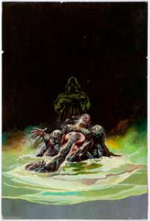 Ken Barr Disembodied Paperback Novel Cover Painting Original Art (St. Martin’s, 1988). This gruesome and - | Heritage