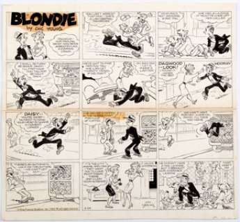 Chic Young Blondie Sunday Comic Strip Original Art dated 4-26-64 (King Features Syndicate, 1964). A cautionary - | Heritage