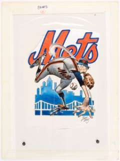 Jack Davis New York Mets Baseball Illustration Original Art (Hot Shots, c. 1990). He sure doesn’t look like - | Heritage