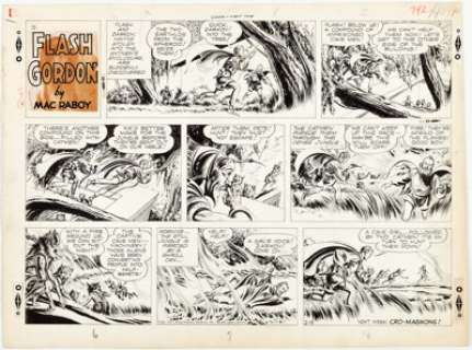 Mac Raboy Flash Gordon Sunday Comic Strip Original Art dated 2-13-55 (King Features Syndicate, 1955). This - | Heritage